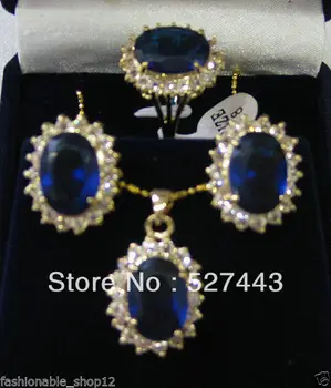 Hot predaj Noble - DOPRAVA ZADARMO>>@> Veľkoobchod Najušľachtilejšie sady modrá jade prívesok, prsteň náušnice, náhrdelník Prírodné šperky