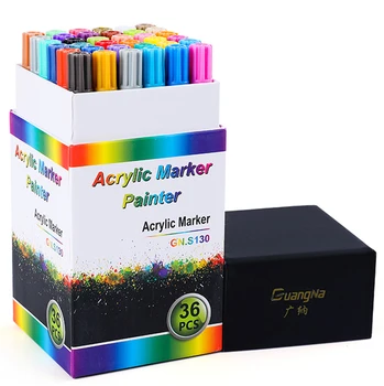 36 Farby Akrylové Marker Pero Sada 0.7 Mm Creative DIY Maľovanie Graffiti Perá Umenie Značky Rýchlo Suché Kreslenie Značiek Umelecké potreby
