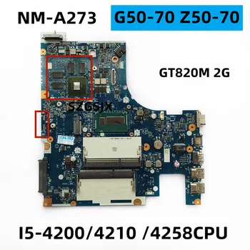NM-A273 Pre Lenovo G50-70 Z50-70 Notebook základnej Dosky, PROCESORA I5-4200/4210/4258U GPU 820 M 2G Samostatnú Grafickú Kartu 100% Test