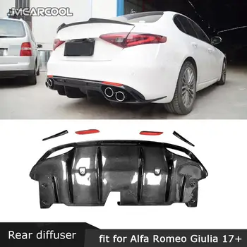 Carbon Fiber FRP Nevyfarbené Zadný Nárazník Difúzor Výbava Zahŕňa na Alfa Romeo Giulia Štandard/Športové Auto Dekorácie Tela Kit AŽ 2017