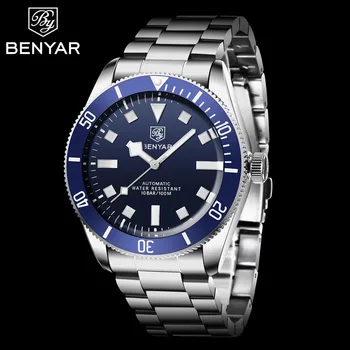 BENYAR mužov športové hodinky Top Značky Luxusné mužov Vojenskej Sledovať 100M Vodotesné Bežné Obchodné Náramkové hodinky Modrá Relogio Masculino