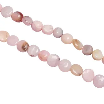 8x10mm Prírodná hladký ružový opál nepravidelný kolo Kameň Korálky Pre DIY náhrdelník náramok šperky robiť 15 