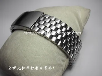2020 nové Kvalitné Strieborné 24 mm Pevnej Nehrdzavejúcej Ocele Watchbands Popruh Náramok Pre Mužov Veľké značky hodiniek Hodiniek Výmena