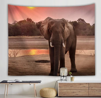 Zviera slon, tiger vlk umenie gobelín Stene Visí domova opony handričku deka obrazy Pláž Uterák obrie plagát