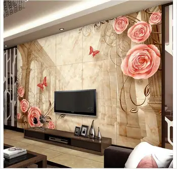 Prispôsobený 3d tapety 3d tv na stenu papier nástenné maľby Mramorových stĺpov televízie gauč nastavenie nástenné maľby, tapety