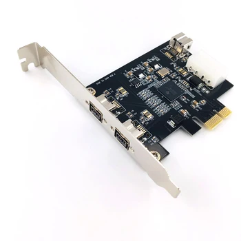PCIE Combo 3x Firewire 1394b Porty PCI-Express Radič Karty, 1394 karty TI Chipset,