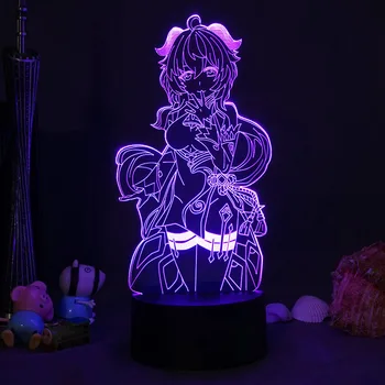 Nočné Lampy, Deti Darček Spálňa Decor Atmosféru Nočné LED Svetlo 3D Ilúziu Lampa Genshin Vplyv Nočné Svetlo Horúca Hra Svetla