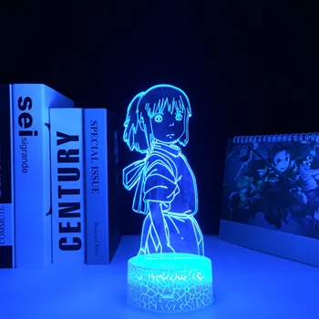 Odvážneho Preč Anime Ogino Chihiro LED Biela základné Svetlo pre Dieťa Narodeniny Darček Spálňa Decor Nočné Svetlo Izba 3D Stolná Lampa
