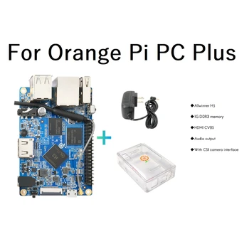 Pre Orange Pi PC Plus H3 1GB DDR3+Transparentné Puzdro+5V3A Nabíjačku Cortex-A7 Quad Core Spustiť Android4.4/Ubuntu/Debian NÁS Plug