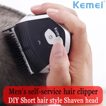 Kemei Hair Clipper 0 mm Baldheaded Mužov DIY Fréza Prenosné Zastrihávač Brady Bezdrôtový Odkaz Pro Self-Zrážka Stroj 6032
