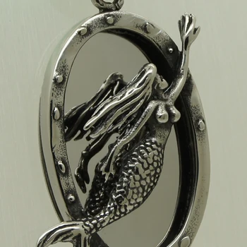 sexy mora-slúžka zrkadlový odraz 316L nerezovej ocele, biker, náhrdelníky & prívesky doprava zadarmo mužov šperky