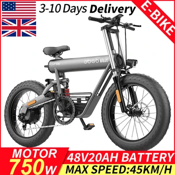 GF500 US/UK Sklad 20-Palcový Elektrický Bicykel 48V20Ah Batérie 750W Striedavý Motor 4.0 Tuku Pneumatiky 7S Shifter Dvojité Kotúčové Brzdy
