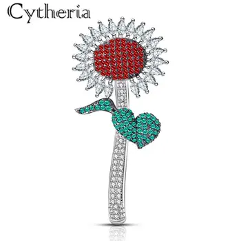 cytheria top značky crystal zirkón slnečnice Brošňa pre Ženy strany Šperky, Darčeky
