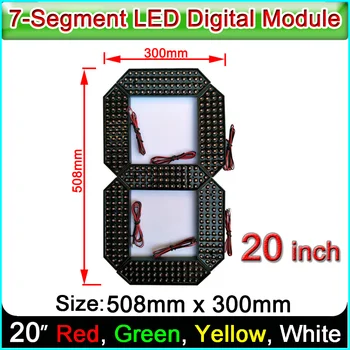 20 palcov 7-segmentové LED číslo modulu, Červená, žltá, zelená, biela, 4 Voliteľné farby,LED Digitálny modul,Ropa a plyn cena obrazovke