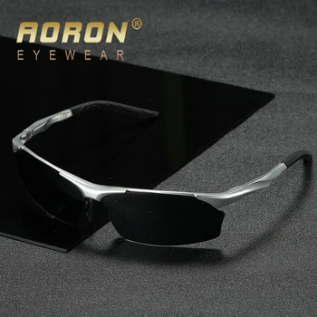 AORON Retro Hliníkový Rám Polarizované slnečné Okuliare Mužov Luxusný Dizajn Značky Male Zrkadlo Classic Jazdy Okuliare Okuliare Oculos