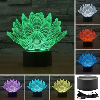 AUCD Akryl Lotus Spálňa LED Ploche stolná Lampa Vianočné USB Valentinku Deň Dar k Narodeninám 3D Dotknite sa Tlačidla Nočné Osvetlenie-32