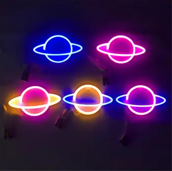miflame Planéty LED Svetlá Neónových Svetelných Znamení Spálňa Decor Neónový nápis Nočné Lampy, Izby Wall Art Bar Strán, USB alebo Napájaný z Batérií