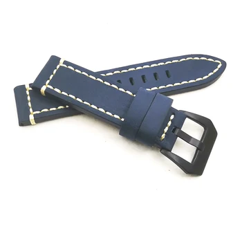 Originálne Kožené Kvalitný Popruh Hodinky, Náramok Vintage Hodinky band 20 mm 22 mm 24 mm Ručné Watchband Námornícka modrá Cowhide Náramok
