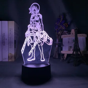 3d Nočné Svetlo Útok na Titan Mikasa Ackermana Obrázok Dievča Nočného pre Koľaji Izba Dekor Svetlo Led Usb Batérie, Lampy Udalosť Cenu