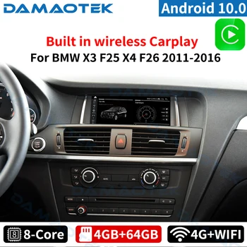 DamaoTek Android 10.0 8.8 palcový Auto stereo s obrazovkou pre BMW X3 F25 X4 F26 rokov 2011-2016 auto multimediálny systém, autorádio carplay