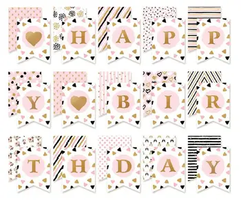 Narodeniny Bunting Banner, Papier, Dekorácie, Party Baby Girl/Boy happy birthday dekorácie dodávky