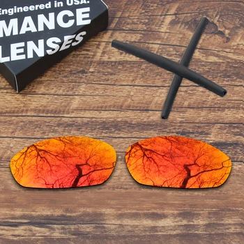 Millerswap Fire Red Zrkadlové Polarizované Výmeny Objektívu a Šedej Earsocks pre Oakley Chlup