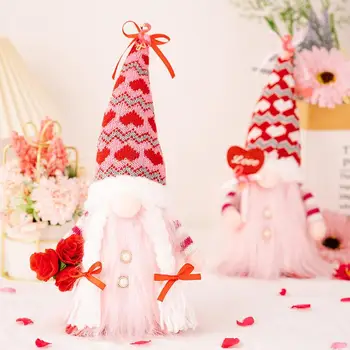 Gnome Anonymný Bábika Domáce Dekorácie Valentines Ozdoby Oblečenie Pre Bábiky Stola Figúrky Pre Domova Valentines Day Dary