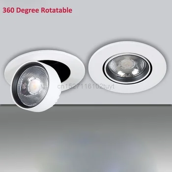 NOVÉ Vysoko Kvalitné LED Downlight Vložené Stmievateľné 5w 10w 12w Skladacie 360 Stupňov Otočná Skladacia Spot Light ac85-240v