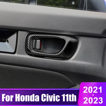 Pre Honda Civic 11. Gen 2021 2022 2023 ABS Uhlíkových Vlákien Auto Vnútorné Dvere, Rukoväť Miska Výbava Rám Orezania Kryt Interiérové Doplnky