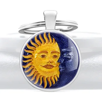 2020 Nový Príchod Slnka A Mesiaca Jedinečný Dizajn Kúzlo Keychains Muži Ženy Keyring Šperky, Darčeky