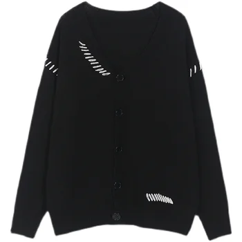 Zimný sveter pre mužov Black knitwear mužov a žien bf módne módne značky tvaru cardigan sveter jeseň dlhý rukáv kabát