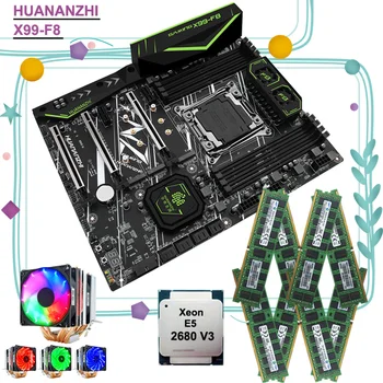 HUANANZHI X99-F8 doska s dual M. 2 NVMe SSD slot M. 2 WIFI CPU Intel Xeon 2680 V3 s chladnejšie 128G RAM(8*16G) DDR4 RECC